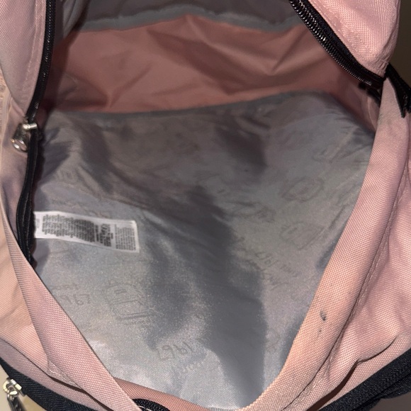 Jansport Light Pink and black Backpack so cute , big student - Picture 10 of 12